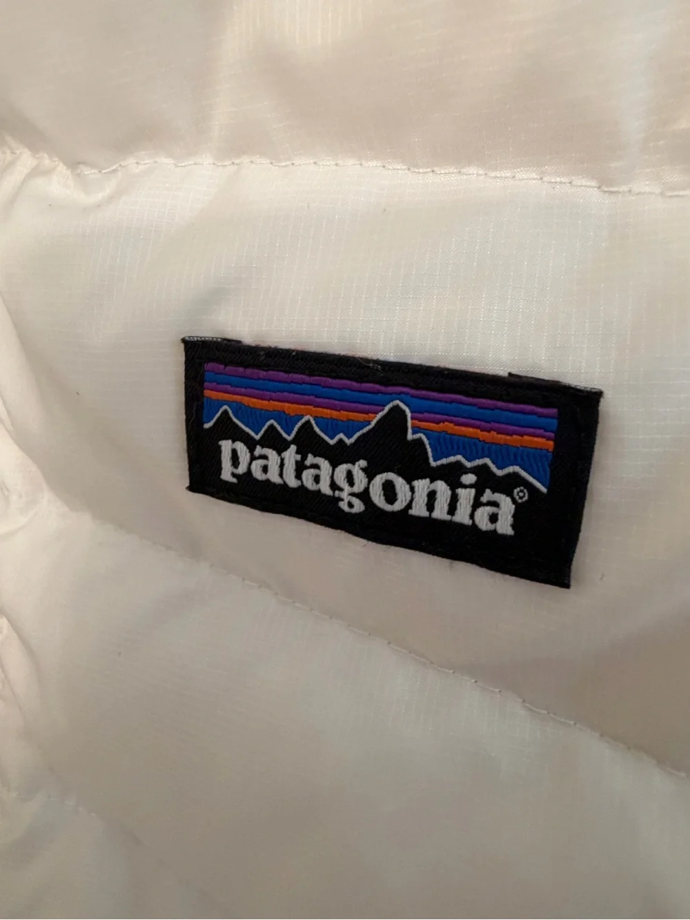 Patagonia Girls XL (14-16) Down Jacket Off White Birch Full Zip Puffer
